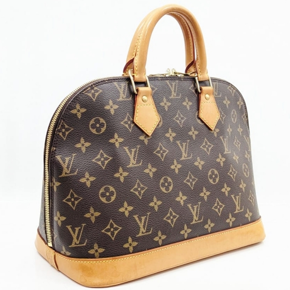 Louis Vuitton Monogram Canvas Satchel with Tan Leather Handles - Picture 9 of 13